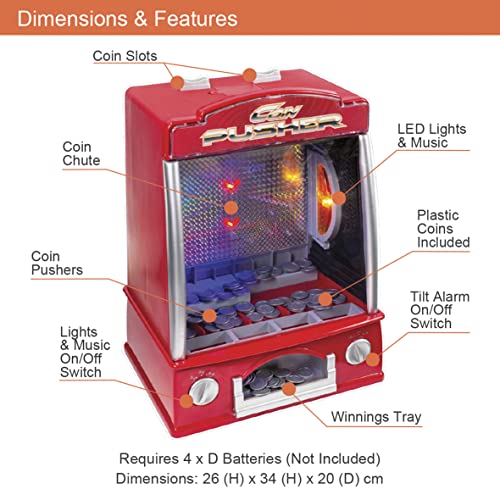 Máquina atrapa monedas recreativa arcade con sonido y luces LED 3