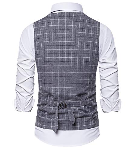 Aoyog Mens Formal Business Suit Vests 5 Buttons Regular Fit Waistcoat For Suit Or Tuxedo #TOP2