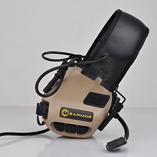 Orejeras electrónicas M32 para comunicación y protección auditiva en campos de tiro color canela