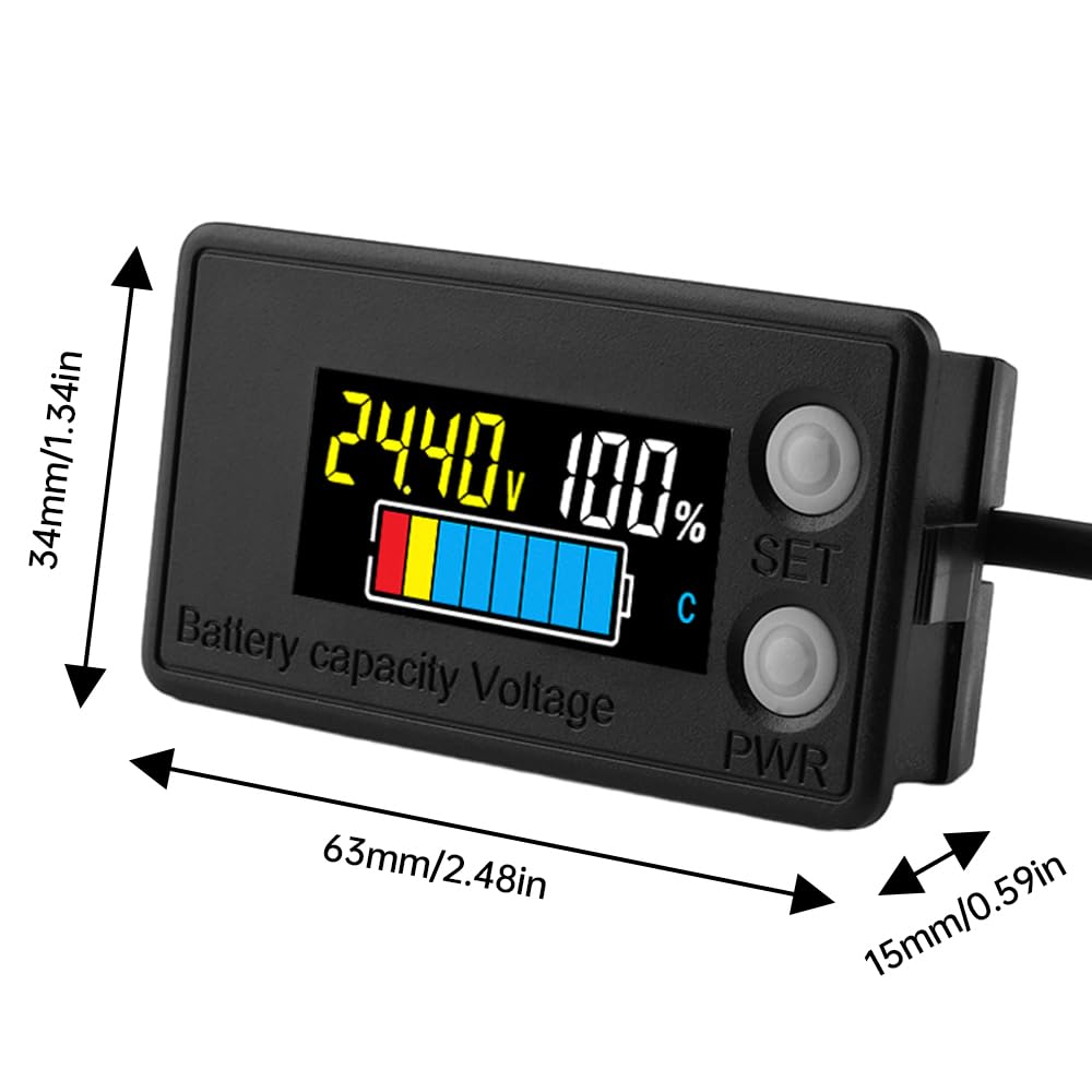 Wodoszczelny monitor napięcia akumulatora z alarmem -19~80℃, 12 V, 24 V, 36 V, 48 V, 60 V, 72 V, 84 V, do baterii litowej, akumulatorów kwasowo-ołowiowych