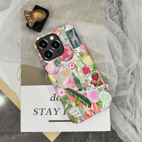 Generic Case Compatible with iPhone 12 Pro,Scratch Resistant Hybrid 2-Layer Hard Shell Phone Case,Fruit Green Lemon Strawberry Collage by Generic - Used condition - Image 6