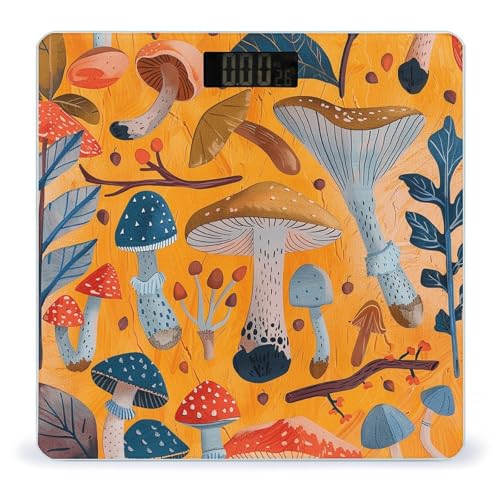 Báscula digital de baño con vidrio templado y pantalla LCD miniatura 1