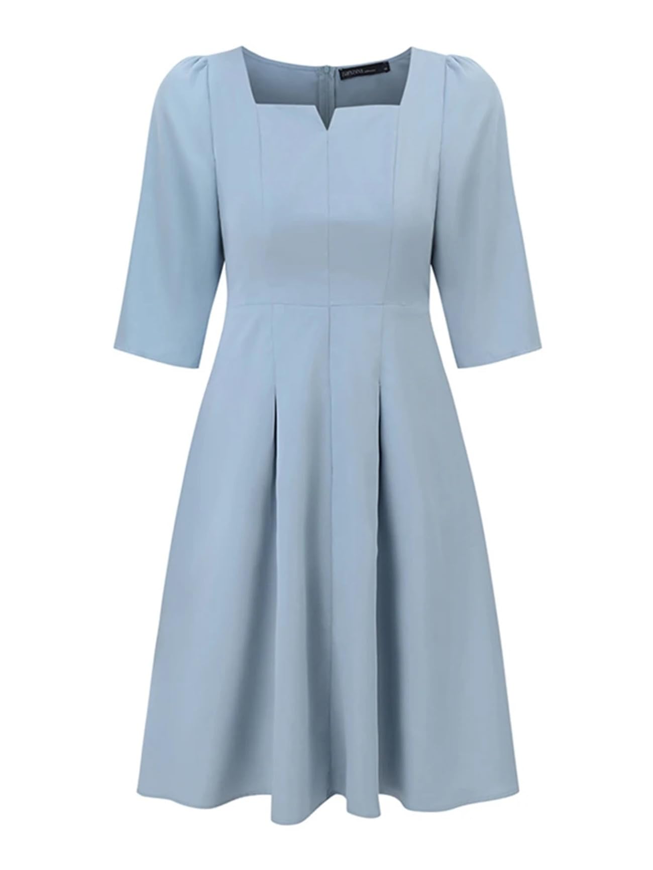 Abito da donna a mezza manica con colletto quadrato prendisole moda estate elegante abito da festa casual solido abiti da lavoro Robe