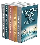  H.G.Wells (fünf Romane) - Krieg der Welten - Die Zeitmaschine - Die Insel des Dr. Moreau - Der unsichtbare Mann - Die ersten Menschen im Mond