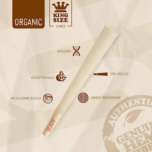 RAW-Cones-Organic-King-Size-100-Pack-Slow-Burning-Pre-Rolled-Cones-with-Tips-Included