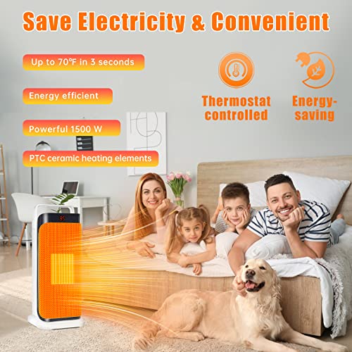 tectake Outdoor Patio Heater, 1500W Electric Tower Heater with Remote