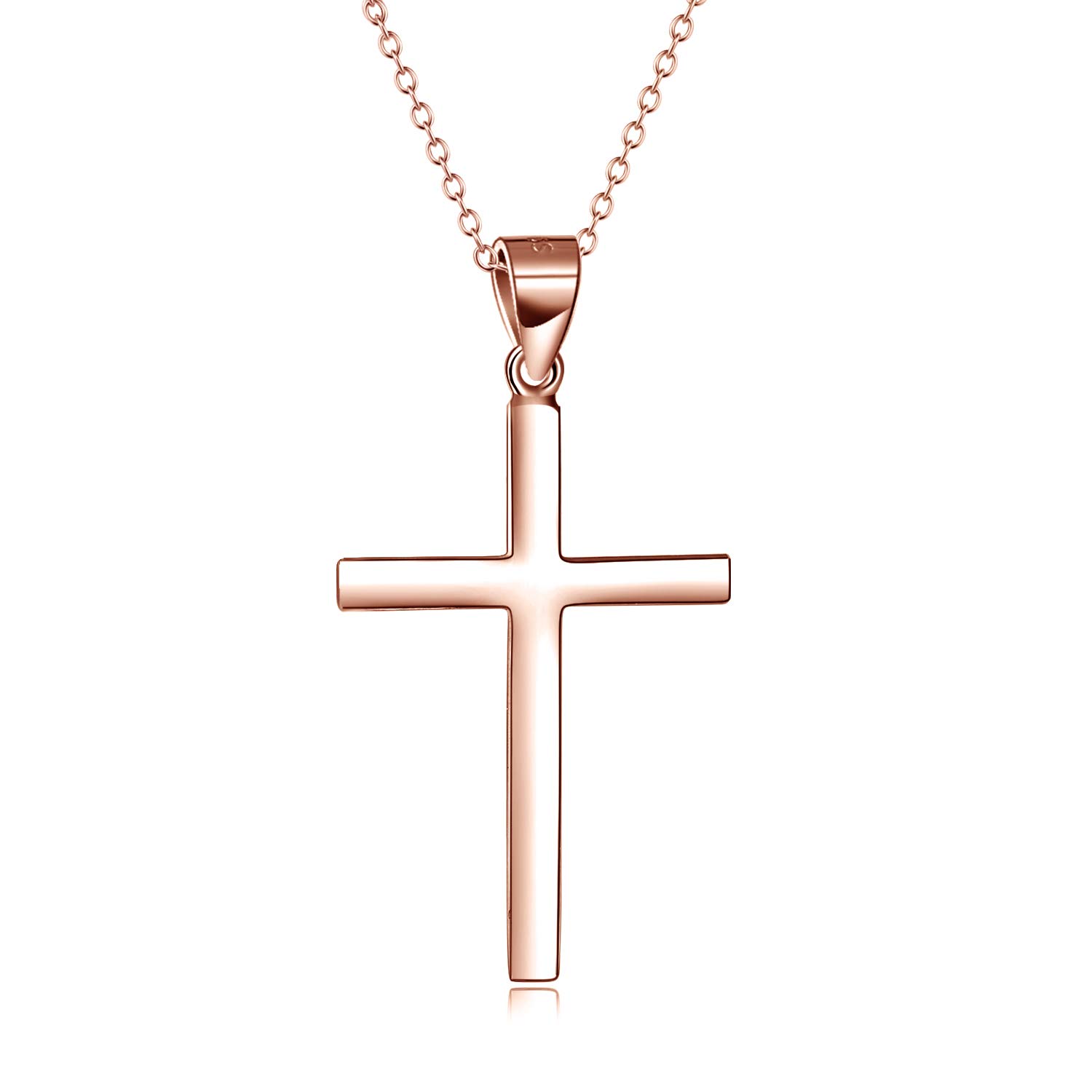 POPLYKE Cross Necklace 925 Sterling Silver Cross Pendant for Men Women