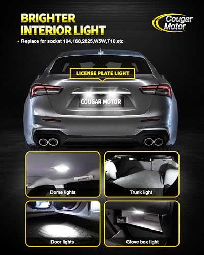 image for Cougar Motor 194 Led Bulb 6000K T10 Bulbs for License Plate Light Dome