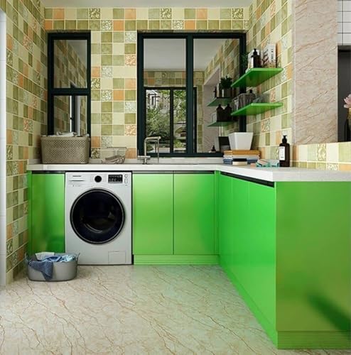 Image of ONETON Glossy Light Gren Contact Paper Decorative Self Adhesive Counter Top Peel and Stick Wallpaper for Kitchen Cabinets Shelf Drawer Liner Desk Dresser (Parrot Green Glossy WP, 24x200 inch)