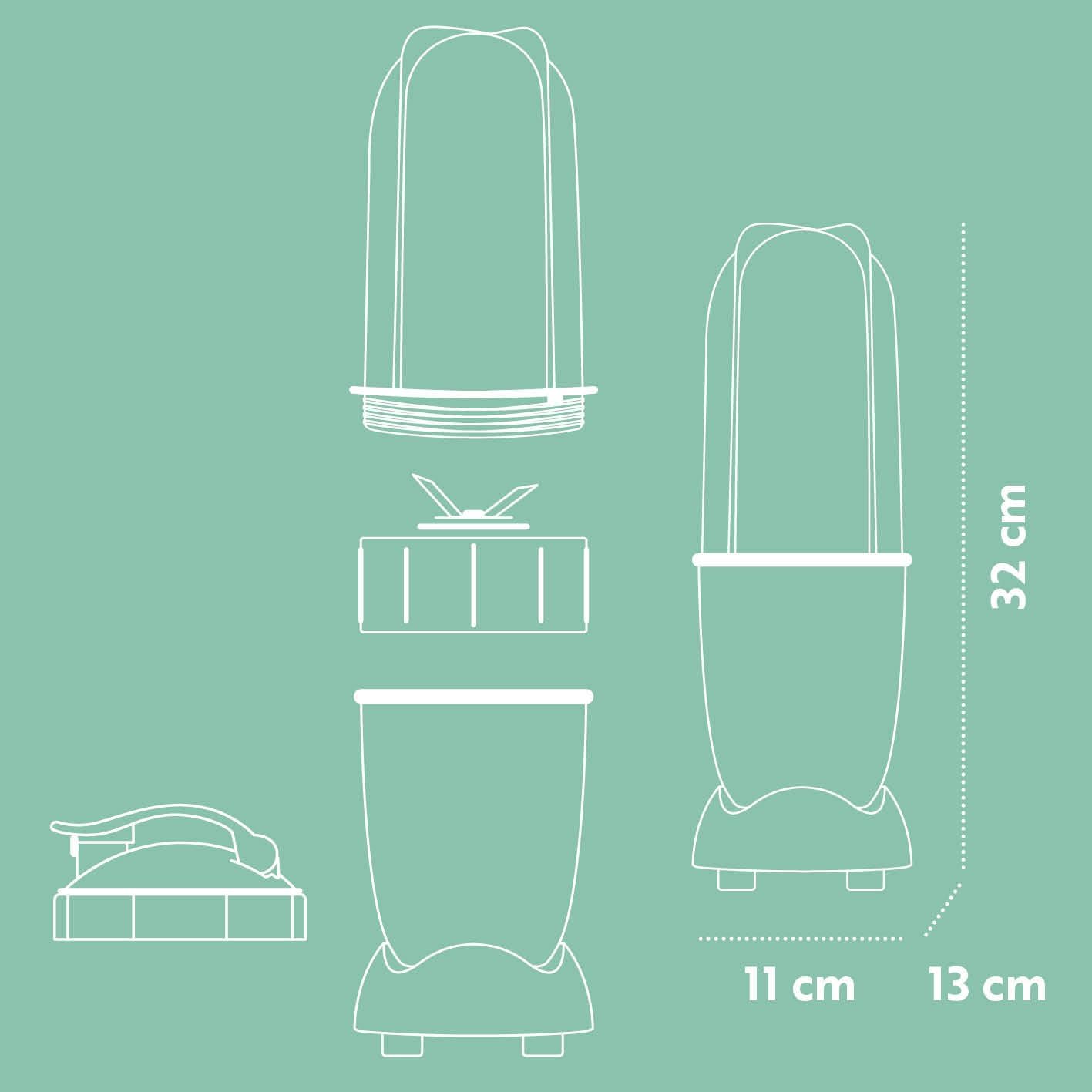 Diagram of GOURMETmaxx Mr. Magic Power+ Mixer components