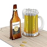 ÜBERRASCHUNGSEFFEKT - Beim Öffnen der Geschenkkarte entfalten sich Bierkrug und Flasche und es entsteht ein toller 3D-Effekt. Perfekt geeignet als Geschenkidee für alle Liebhaber des kühlen Blondes.