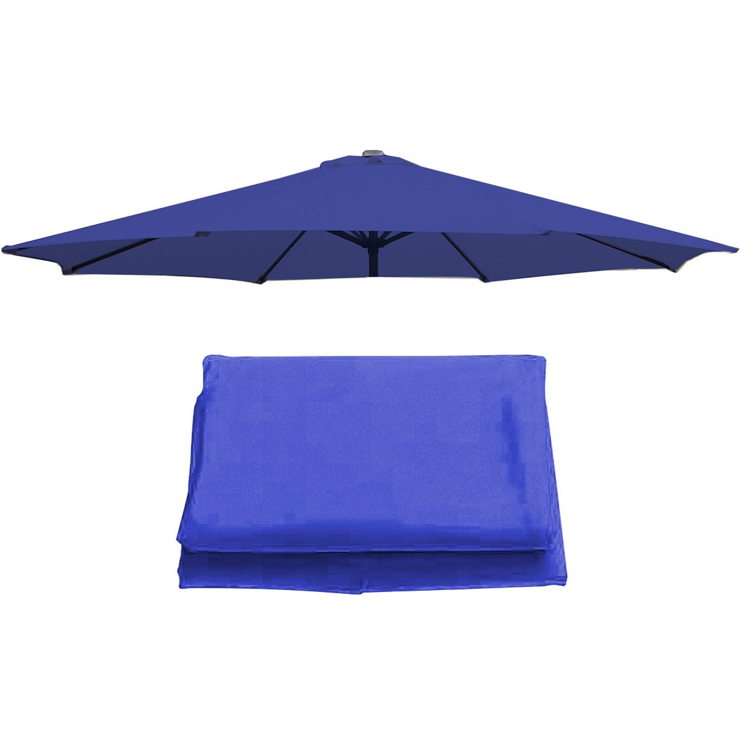 NEZIH Parasol Replacement Canopy, 6/8 Arms, 2/2.7/3M, Waterproof, Uv-Resistant, Replacement Umbrella Cloth, Replacement Parasol Fabric/Blue/3M-(8 Ribs)