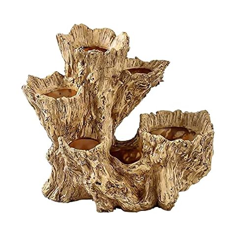 Whchiy Kreative Retro Harz Baumwurzel Blumentopf Künstliche schwimmende Holzharz Sukkulente Blumentopf Home Decoration Desktop Blumentopf Cover