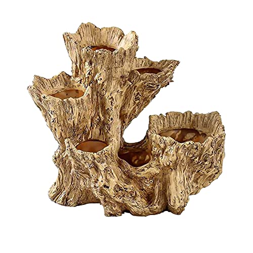Whchiy Kreative Retro Harz Baumwurzel Blumentopf Künstliche schwimmende Holzharz Sukkulente Blumentopf Home Decoration Desktop Blumentopf (Stil A) Cover