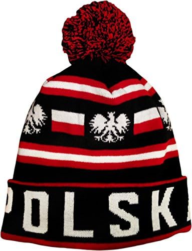 Polska Poland Striped Winter Knit Hat Polish Pride Beanie