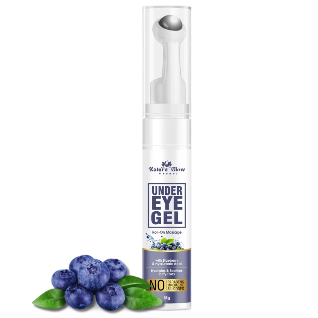 Nature Glow Herbal Under Eye Blueberry Roll -Brighten, moisturise, and rejuvenate your eyes | Soothing eye care solution rich| Roll on massage &puffiness naturally -15g-image-40