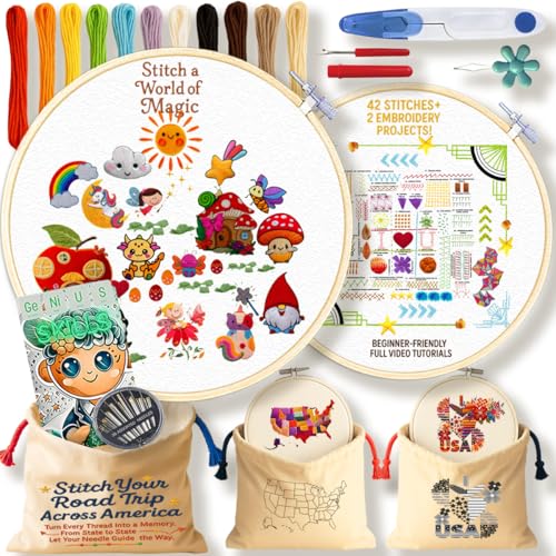 Beginners Embroidery Kit for Kids & Adults – DIY Set