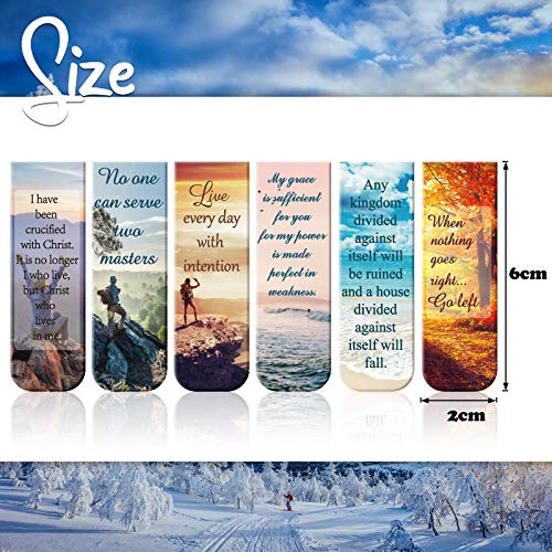 12 Pcs Magnetic Bookmarks Bible Verse Page Clip Scripture Magnet Page Markers Assorted Inspirational Book Markers Set With Landscape For Students Teachers Reading #TOP1