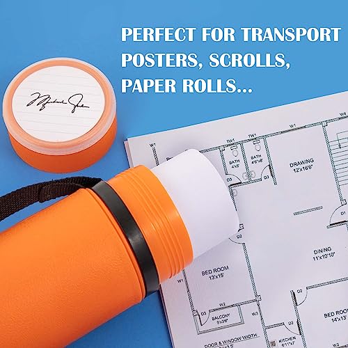 Jjring JT0454 Orange Poster Tube, 25 Inch To 40 Inch Extendable Poster Storage Holder Tube With Carrying Strap thumb #4