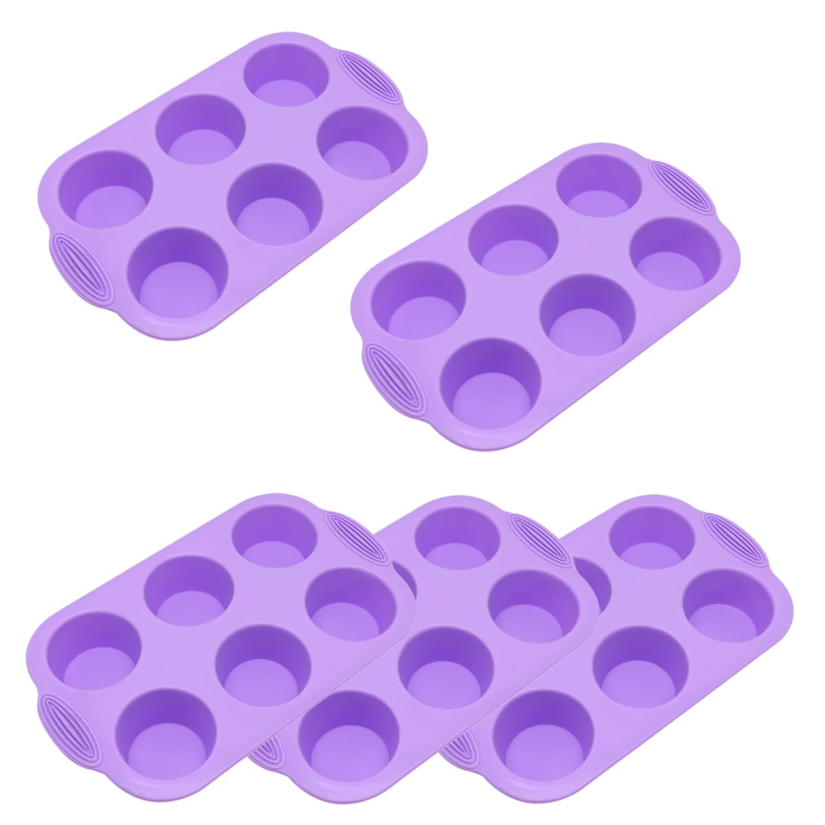 Molde De Silicona Porosa Paquete De 5 Moldes De Silicona De 6 Cavidades Para Pan Ideales Para Preparar Pasteles De Mousse Caseros En La Cocina Morado Claro