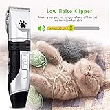 Tierhaarschneider Kit, Focuspet Wiederaufladbare Schnurlos Hund Schermaschine Kit Leise Elektrische Haare Trimmen Fellpflege Kit Für Kleine bis Große Hunde Katzen Andere Tiere (Gold & Schwarz) - 6