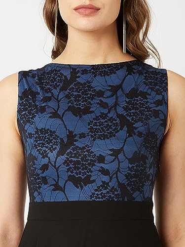 Image of Miss Chase Women's Round Neck Cap Sleeves Lace Knee -Long Skater Dress