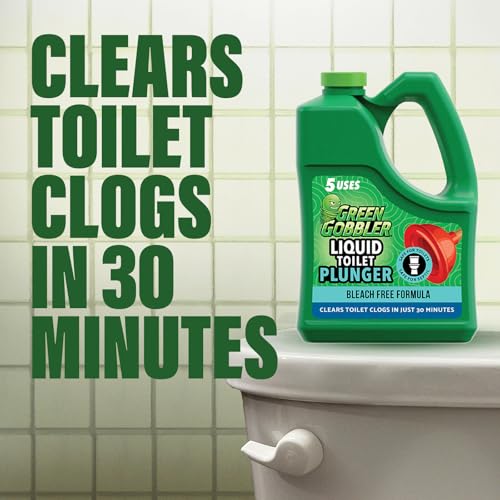 Image of Green Gobbler Liquid Toilet Plunger | Clog Remover | Safe for Toilets and Septic | No Plunger Needed | 5 Uses