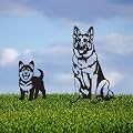 Metal Garden Dogs German Shepherd Stakes(2 Pack), German Shepherd Garden statue for Women/Men Dog Lovers Gifts for Lawn Ornaments, Garden Decorations, Yard Art