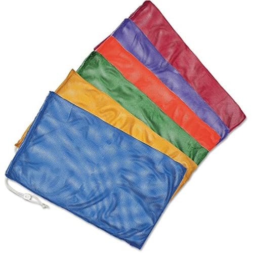 Champion Sports Mesh Equipment Bag – Heavy-Duty Nylon Drawstring Bag with Lock & ID Tag, Breathable Storage Sack for Balls, Swim Gear, Laundry & Toys, Multiple Sizes & Colors