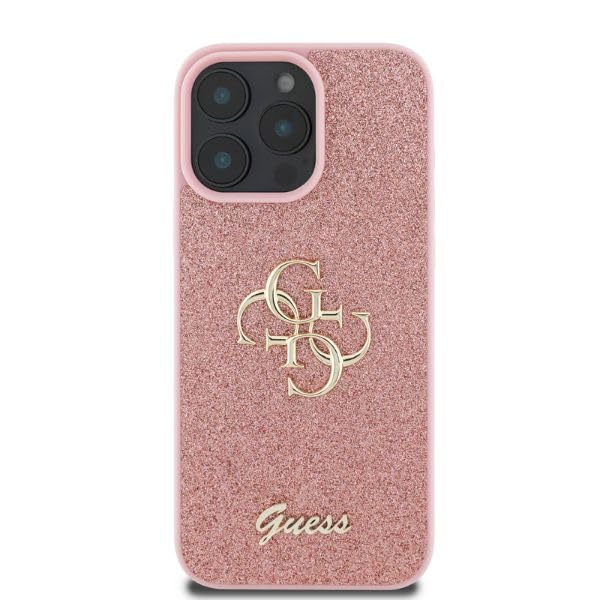 Custodia Guess 4G Logo Plate MagSafe Per IPhone 16 Pro Max – Rigida Con Dettagli Dorati E Fodere In Ecopelle, Nero - 4