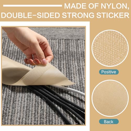 Image of WILLBOND Carpet Cord Cover Cable Protector Floor Cover Cable Protector Management Only for Commercial Office Carpet(98.43 ft,Khaki)