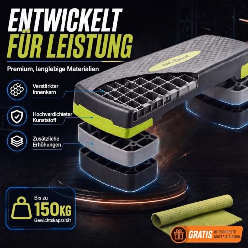 Body & Mind® Aerobic Stepper für Zuhause - Steppbrett mit Anti-Rutsch-Matte – Ansicht 5