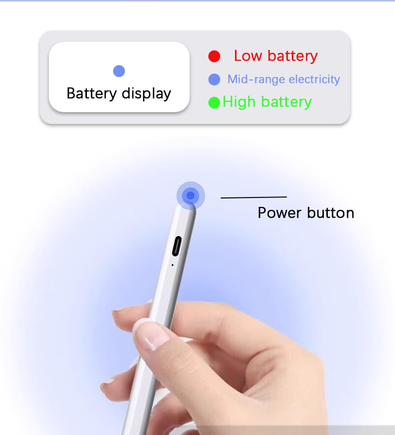 Lápiz capacitivo para iPad Pro M4 mini Air con conector de carga rápida 4