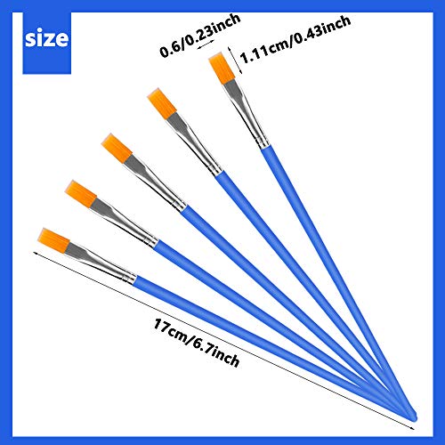 Acrylic Paint Brushes Set, Flat Pointed Tip Paintbrushes For Oil Watercolor Art Craft Models Body Face Nail Rock Painting, Nylon Hair Painting Brush For Professional And Kids 20Pcs Blue #TOP6