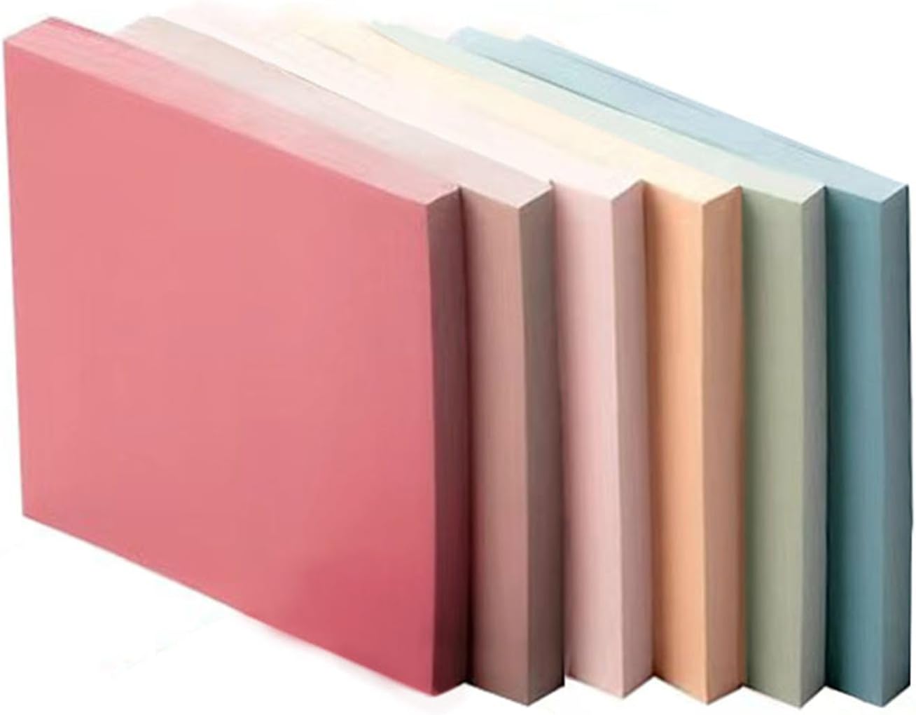 6 Pads 300 Sheets 3”x3” Aesthetic Boho Sticky Notes - Vintage Neutral Self-Stick Note Pads for Office School Home Desk Accessories
