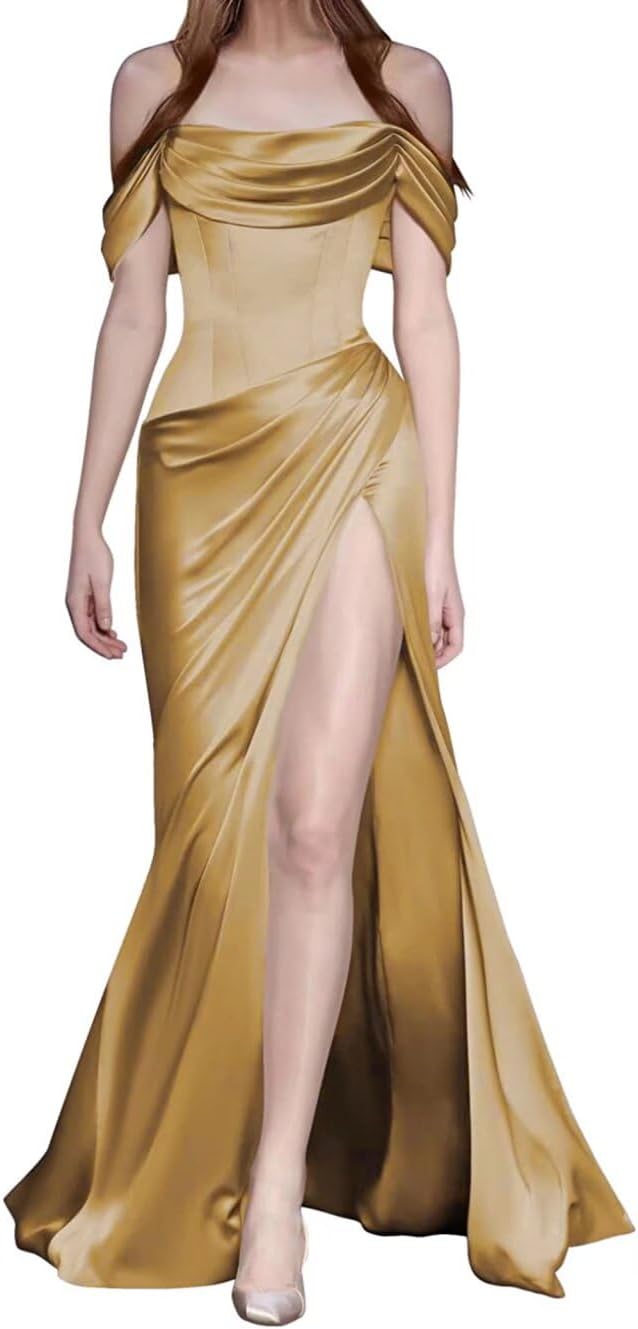 LEJY Women's Sequin Mermaid Long Prom Dress Spaghetti Straps V Neck Backless Sexy Evening Dress