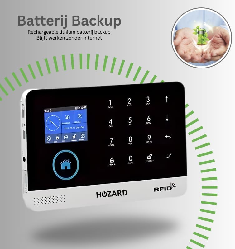 Hozard control panel with battery backup indicator