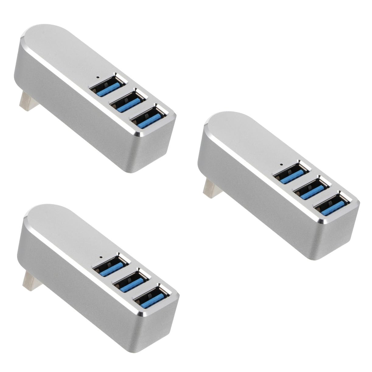 Mobestech 3pièces Hub USB à Ports avec Connecteur Rotatif Adaptateur Portable pour Ordinateur Compatible Surcharge Et Échauffement