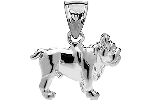 Solid Sterling Silver Bulldog Charm Pendant