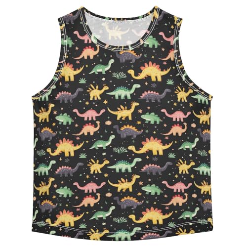 Boys Tank Top Shirts Dinosaur Cartoon Animal Cute Sleeveless T-Shirts Crew Neck for Kids Clothing Children