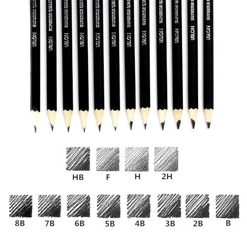 Image of Pieces Professional Drawing Pencils and Sketch Kit for Artist (12)