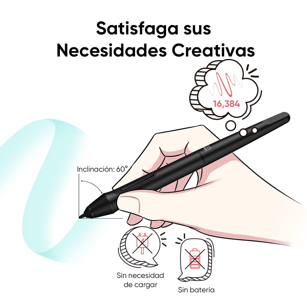XPPen Deco Mini7 V2 Tableta Gráfica 7x4 Pulgadas Lápiz 16384 Niveles 8 Atajo Tableta Dibujo para Creación Móvil o Educación/Trabajo Remoto