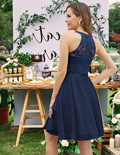 Wedtrend Women's Bridesmaid Dresses, Halter Sleeveless Cocktail Dress Ruffle A Line Short Prom Dress 2024 - Image 4