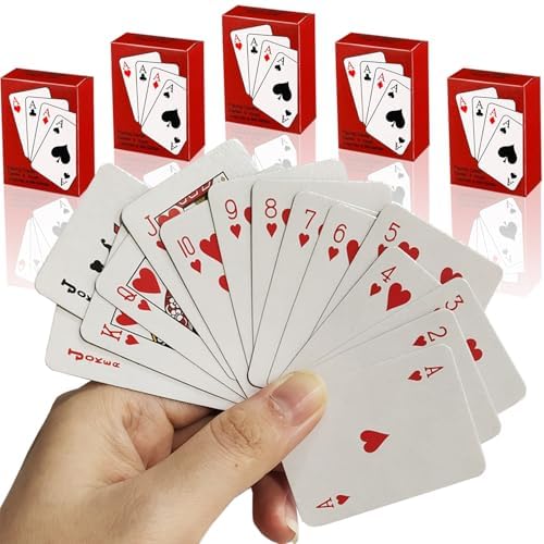 5 Barajas de Cartas Miniatura para Poker