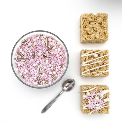 Image of Manvscakes Sprinkles- Edible Cake and Cupcake Sprinkles with Assorted Shapes and Sizes for Parties, Metallic Sprinkle Mix for Cookies, Ice Cream, Cake and Cupcake Decorating, 4 oz (Pink Princess)