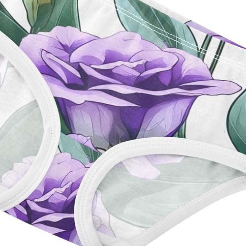 Toddler Underwear Floral 2t Cotton Little Girl Panties Fancy Kids Briefs Undies Flowers White4