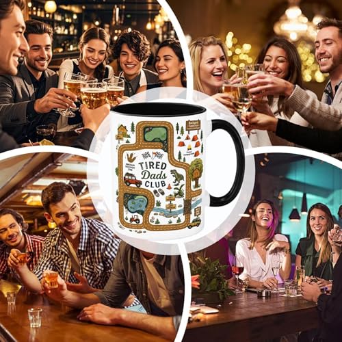 Regalo de café para papá con taza divertida de cerámica y mapa automotriz 330ml 5