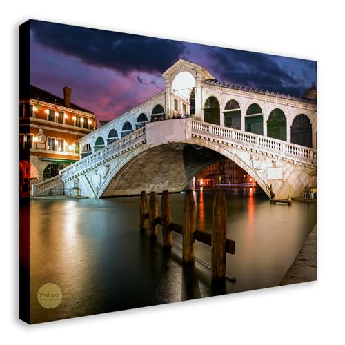 Wallazz Quadri Moderni Soggiorno Venezia, Verona, Adige, Arena, Romeo Giulietta, Apini - 100% Made in Italy - Stampa HD su Tela Canvas - Quadro Camera da Letto - Qualità Artigianale - 70x140cm