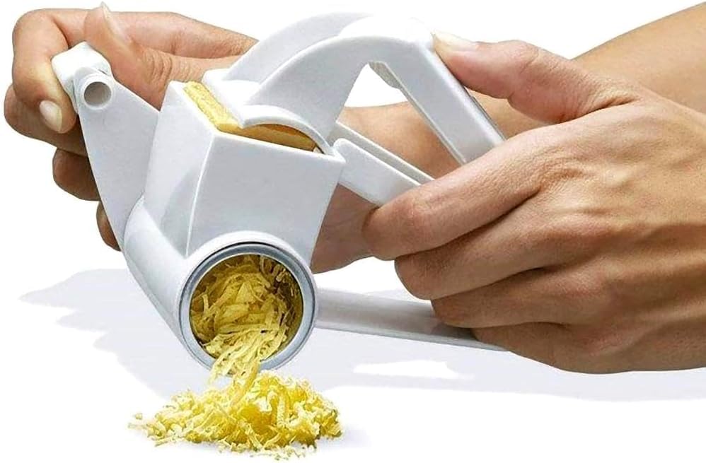 Ralador de Queijo Manual com Manivela e 2 Lâminas Inox Rotativas ...