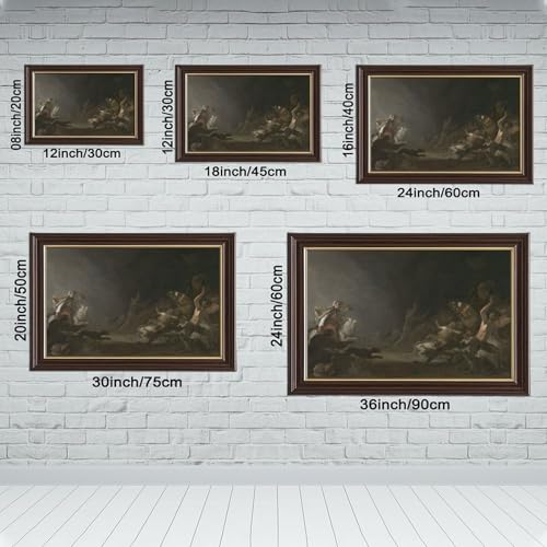 Impression sur toile A Witches Sabbath de Cornelis Saftleven - Décoration murale 20x30 cm